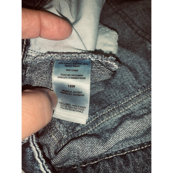 18W Terra And Sky Modest Denim Skirt Womens 5 Pocket Front Slit Jean Skirt 28" - Picture 10 of 12